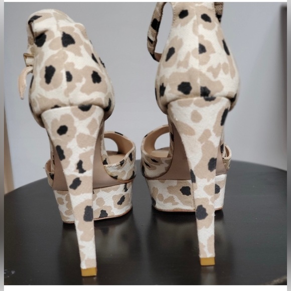 ZARA PLATFORM HIGH HEELS OPEN TOE LEOPARD PRINT IN SIZE 37 European - Picture 5 of 8